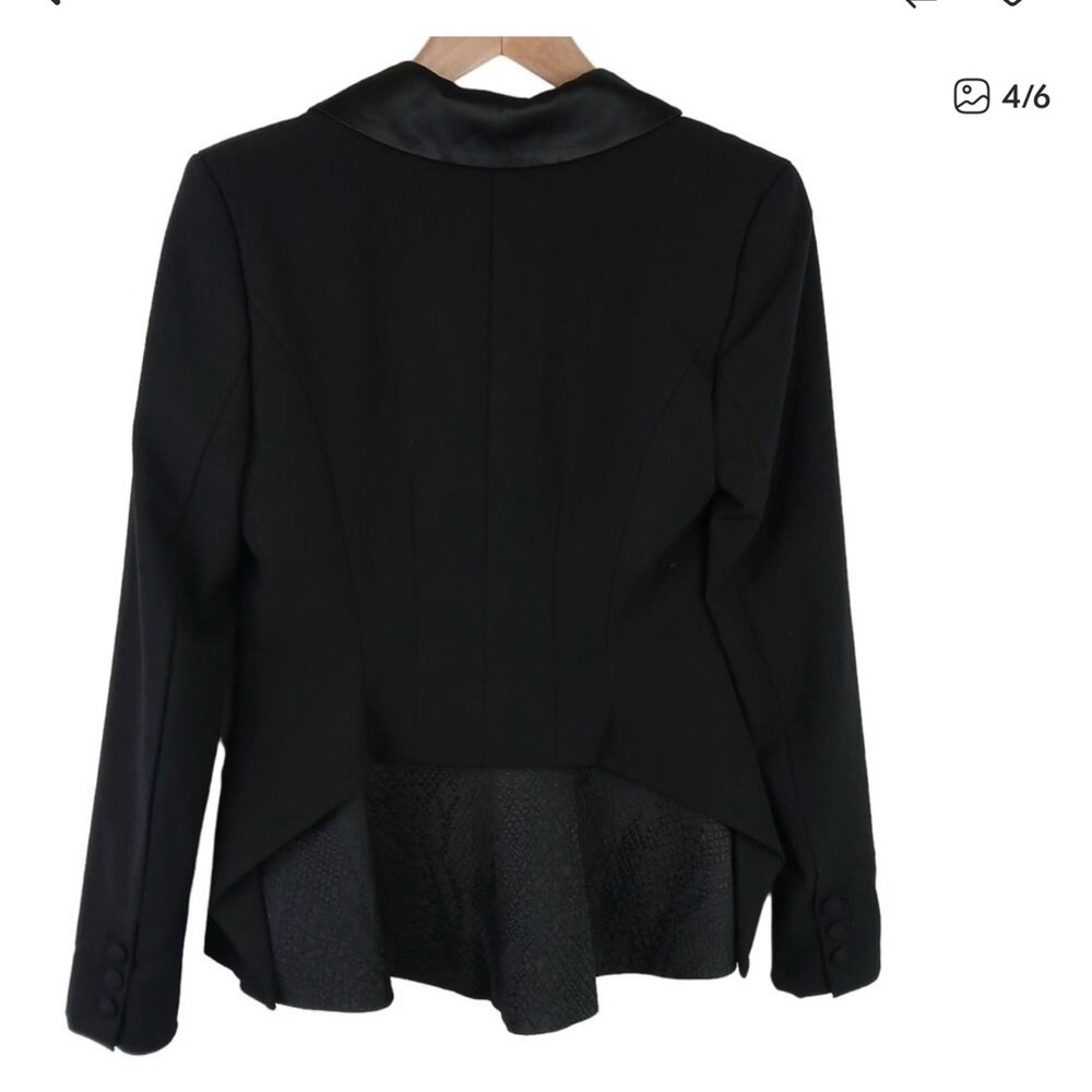 Altuzarra X Target Size Large Black Satin Brocade Peplum Blazer Tux Jacket NWOT - Picture 3 of 9